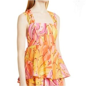 FARM RIO Pink Ombre Bananas Cross Back Maxi Dress